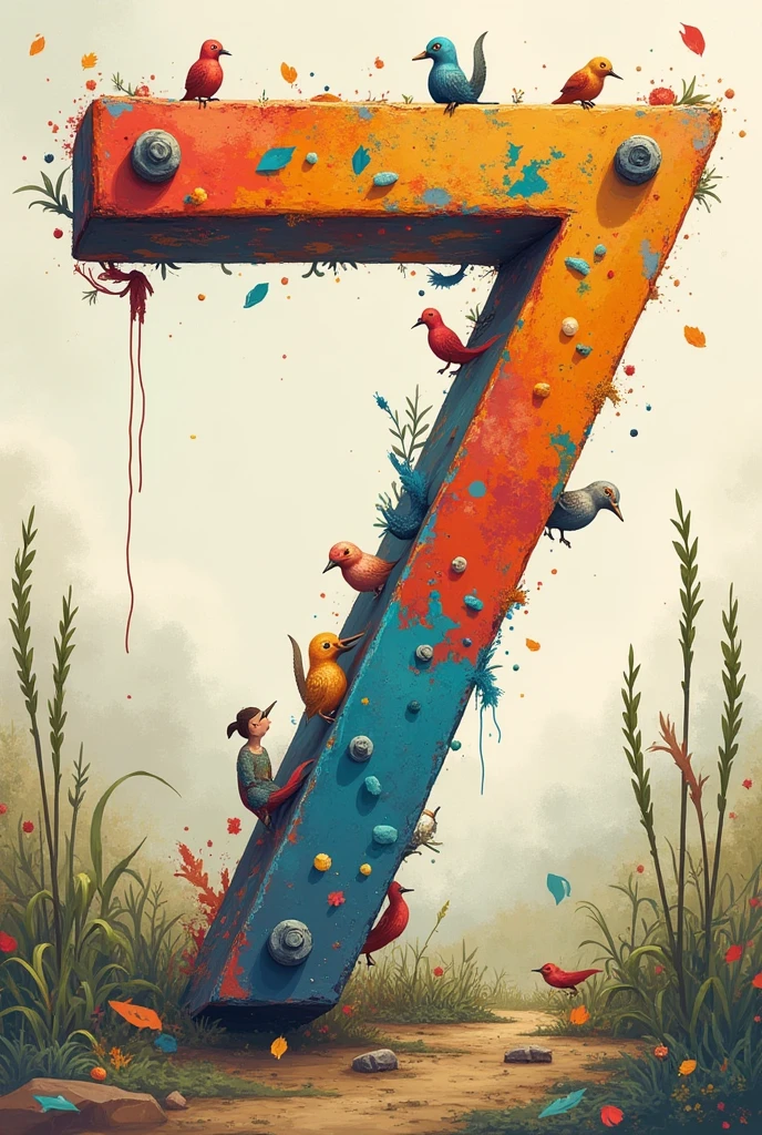 Create an image with the number seven for a basic education classroom