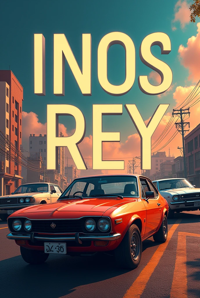 Create a reel with non-luxury cars with the initials:
INOS REY in the background and the initials INOS REY