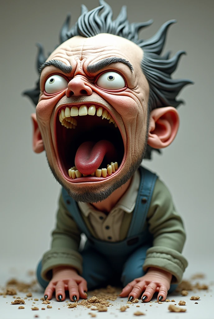 Make an art toy that represents exhaustion, frustration and anxiety, make it have a bigger image