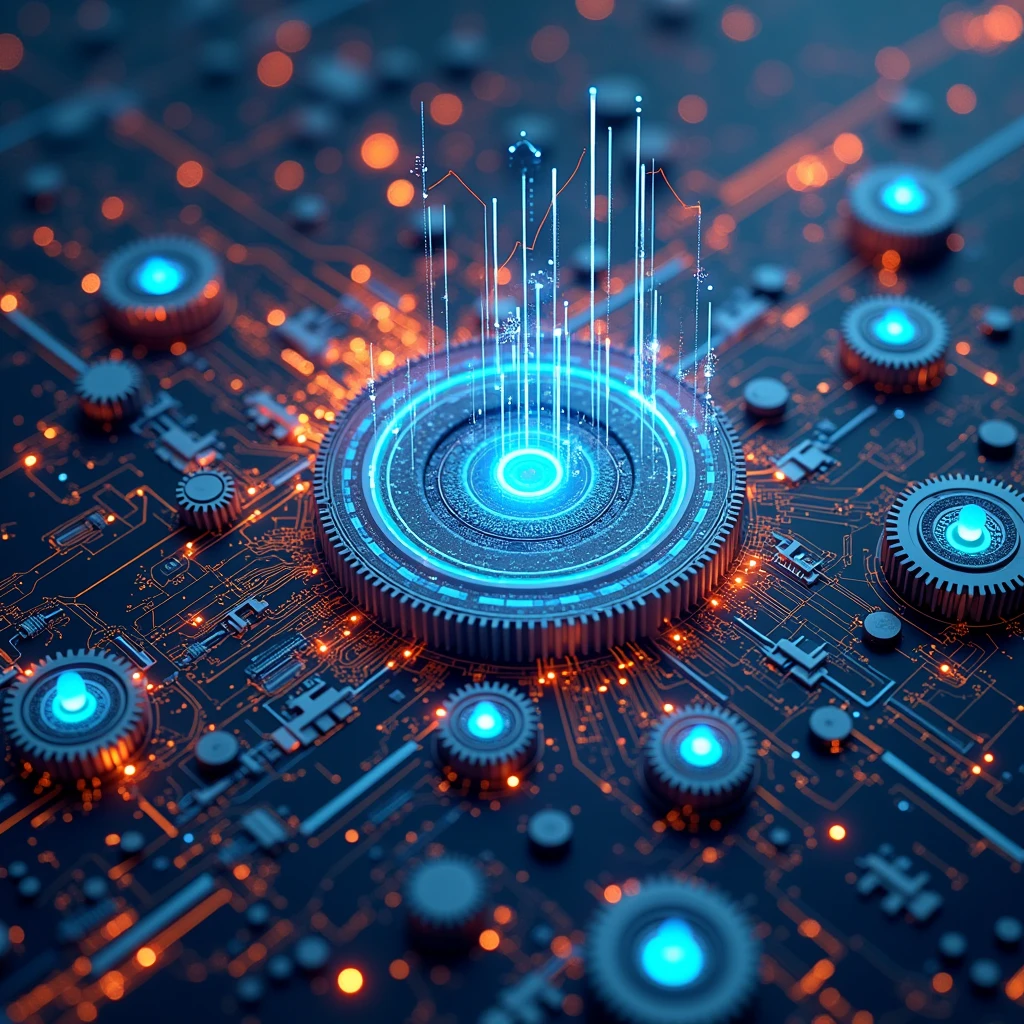 Design a cover for someone who is passionate about simulation and process analysis; and data analysis, and the image has machines and graphics but there are no real or animated people and there are no shadows of people either