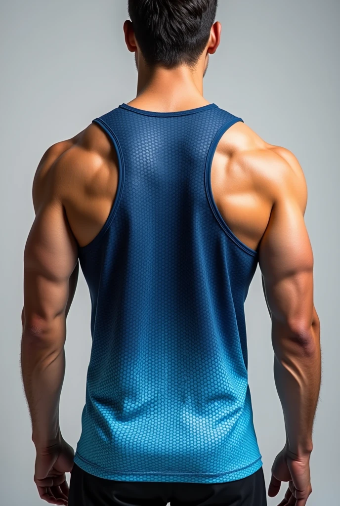 Men's tank top front back honeycomb blue gradient