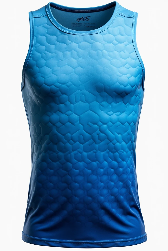 Men&#39;s blue honeycomb gradient tank top with front and back