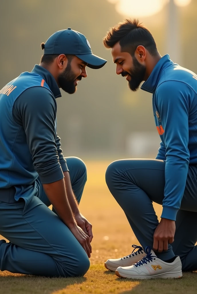 Virat Kohli touch Ms Dhoni foot
