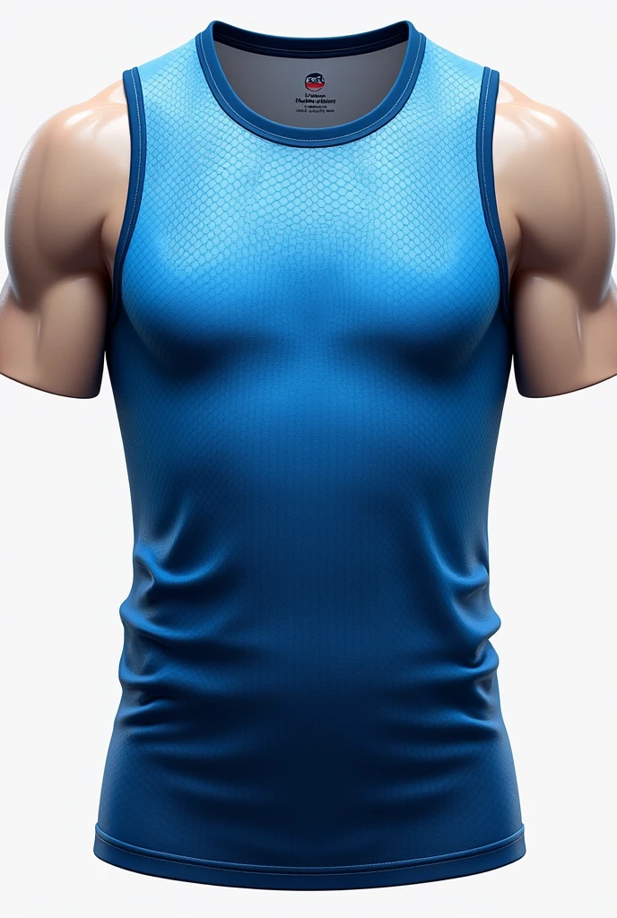 Men's blue honeycomb gradient tank top with front and back