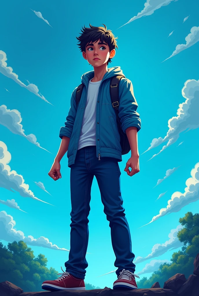 Image that represents courage and rebellion, for a poster of candidacy for student representation for a school for children and adolescents, so that I use the color blue a lot
