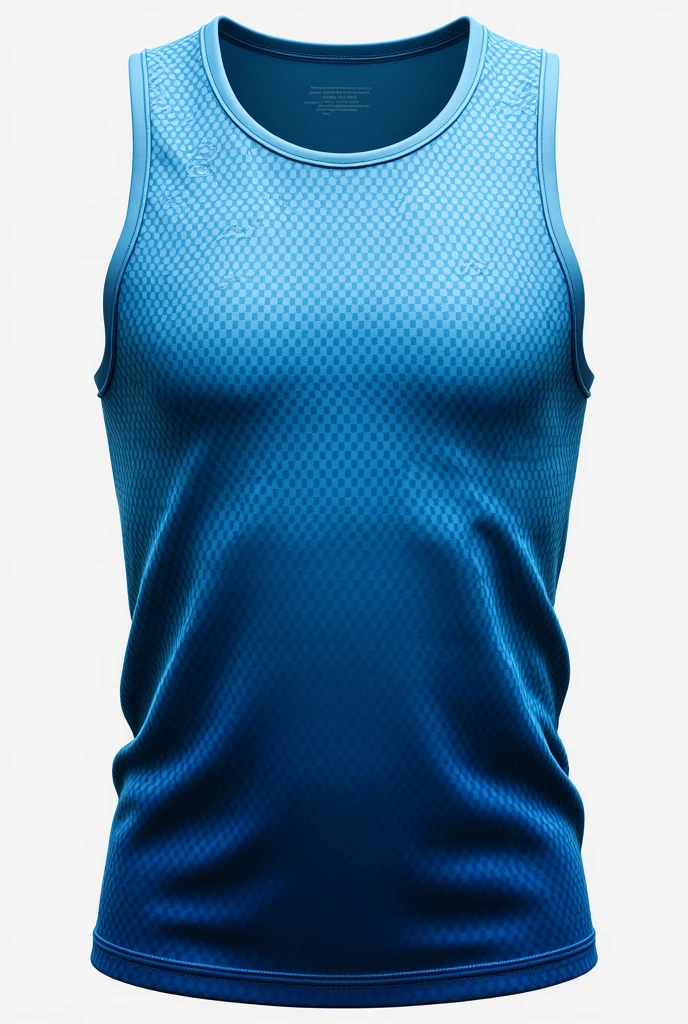Men&#39;s blue honeycomb gradient tank top with front and back