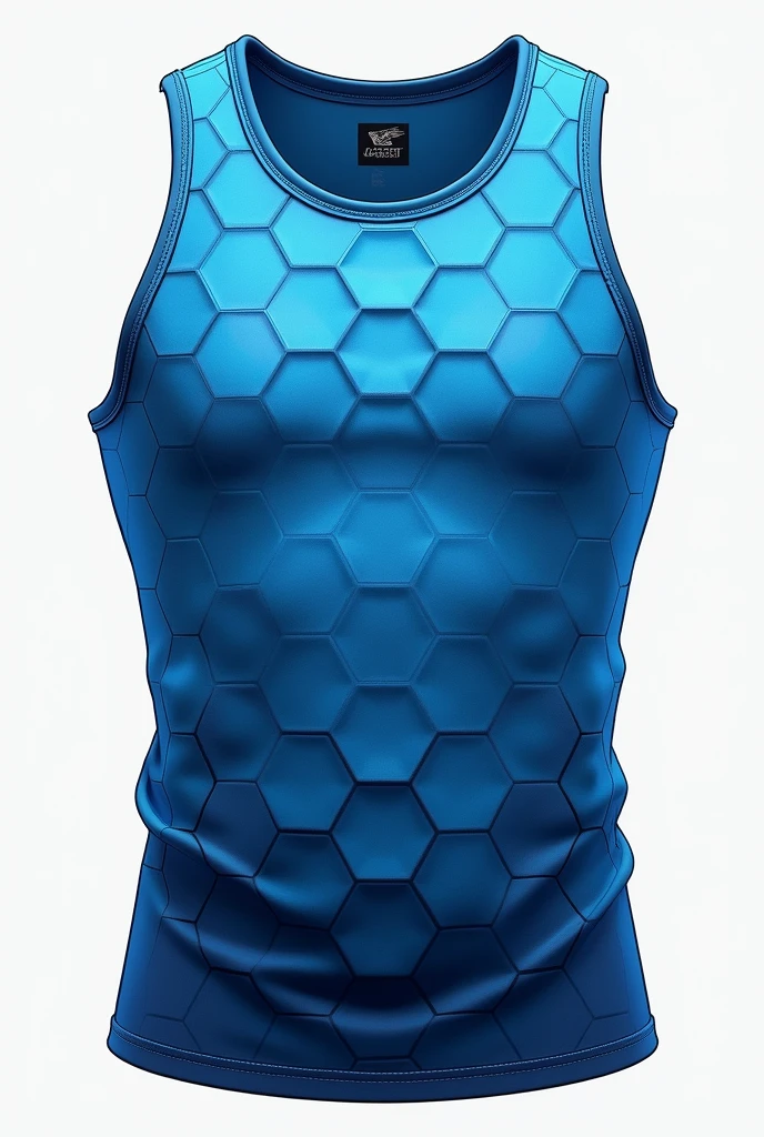 Men&#39;s blue honeycomb gradient tank top with front and back