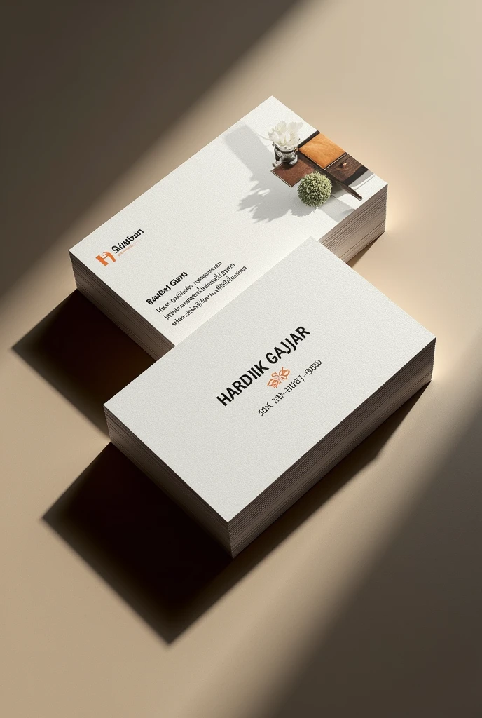 Hardik gajjar intrior studio card in English 