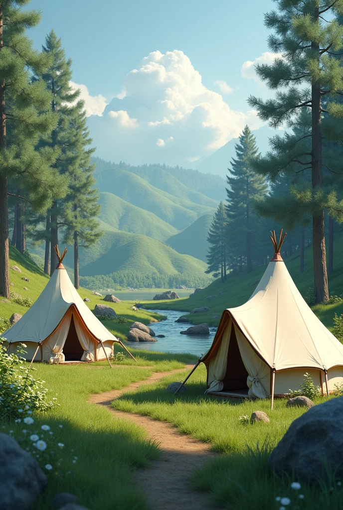 holiday tents without people