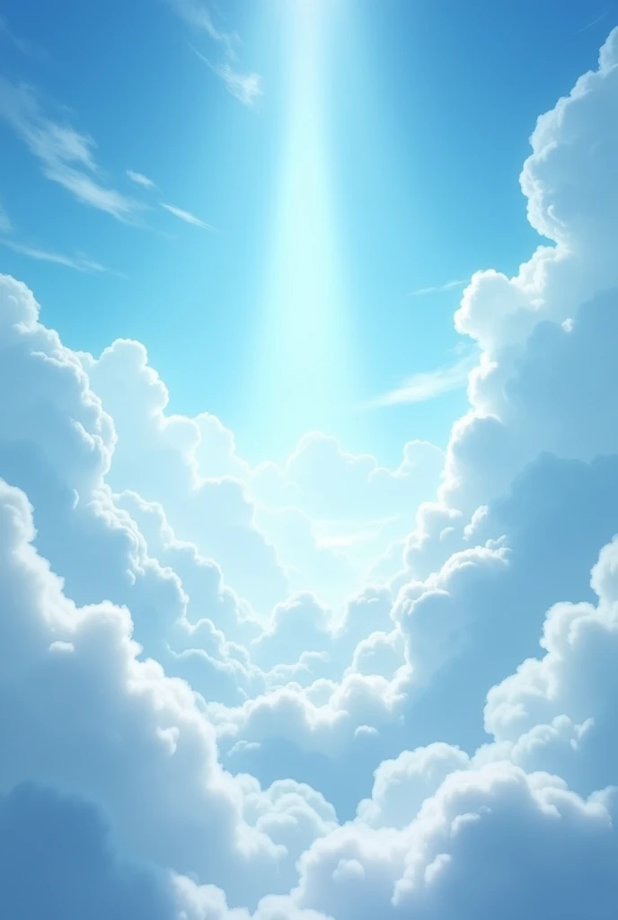 You are in heaven and see clouds passing by