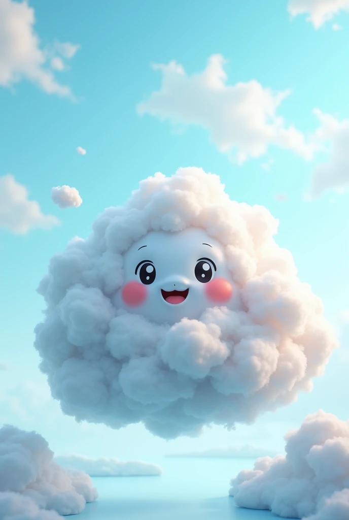 3D nimbus cloud character cartoon
