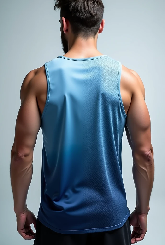 only tank top front back gradient light blue to dark blue honeycomb men&#39;s