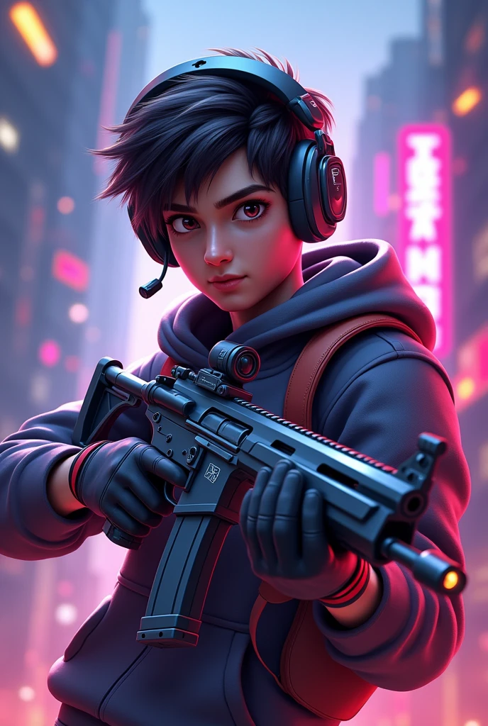 Generate a attractive bgmi gamer pic using animation