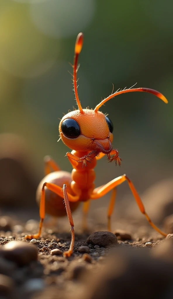 One ant rubbing its antina for bettet smell.