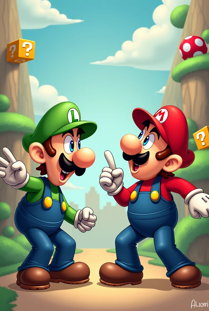 Luigi bros making fun of a person