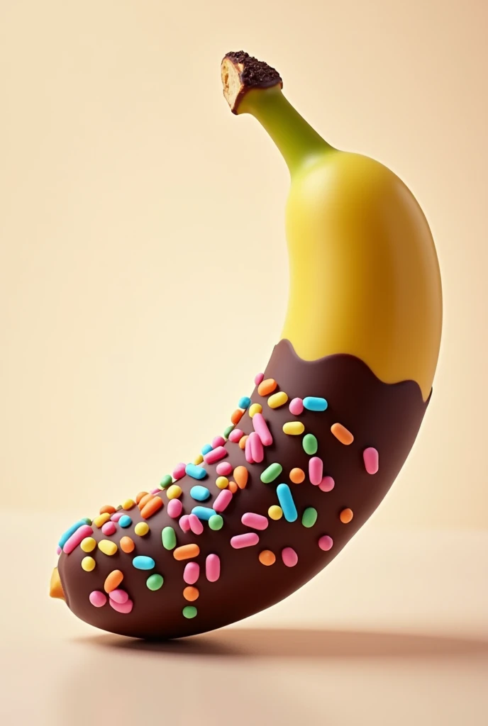 Chocolate covered banana and colored sprinkles