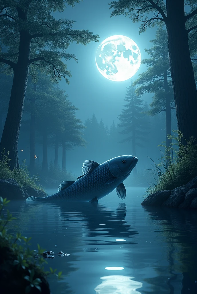 Mountain carp moon forest