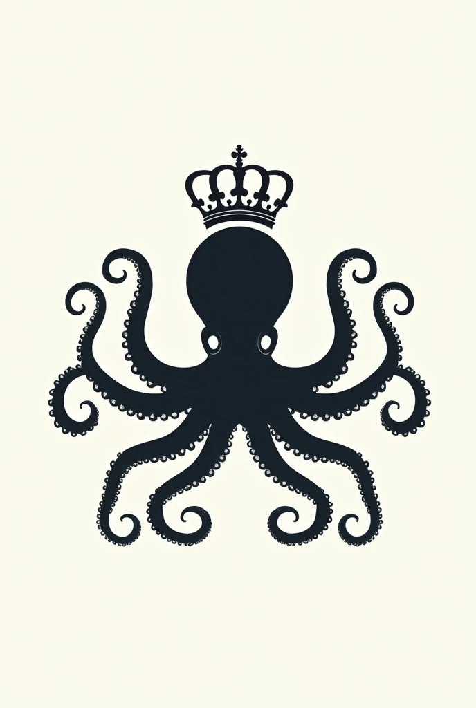 make an octopus with a crown with the simplest line you can SIMPLEST