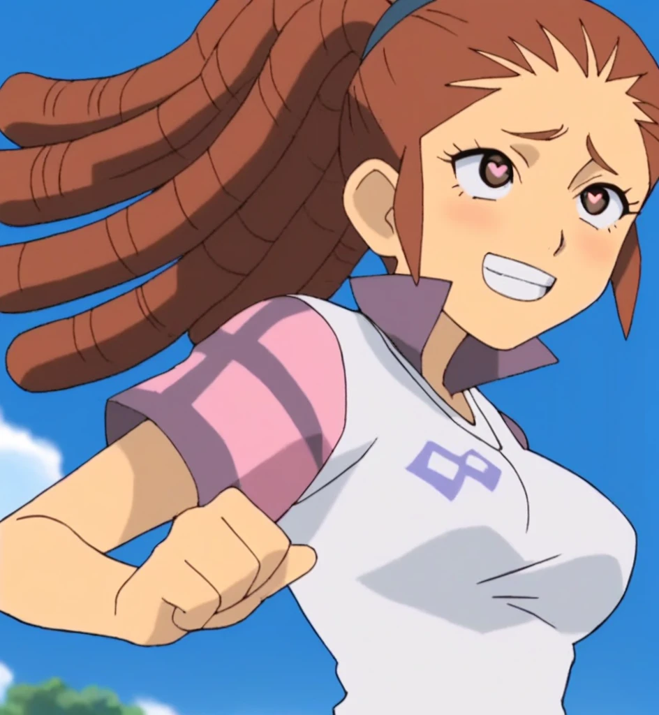 score_9, score_8_Excellent, score_7_Excellent, score_6_Excellent, score_5_Excellent, score_4_Excellent, sauce_anime, One Girl, Reika Mido, Dreadlocks, Long Hair, High Ponytail, Brown eyes, stop temporarily, smile, View your audience, 　Big Breasts　ballerina　ballet　Mother O　heart　I was hooked　Let's dance together　Large Breasts, Blushing, excited, Masturbation,pleasure,Feels good,tits,Grit your teeth, Ahegao, Shy, Hearts in eyes, Heart-shaped eyes, Cross-eyed, The whole face turns red, Heart-shaped eyes, 
