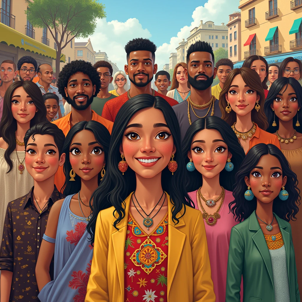 generate background image of multiple diversity and culture in a single frame