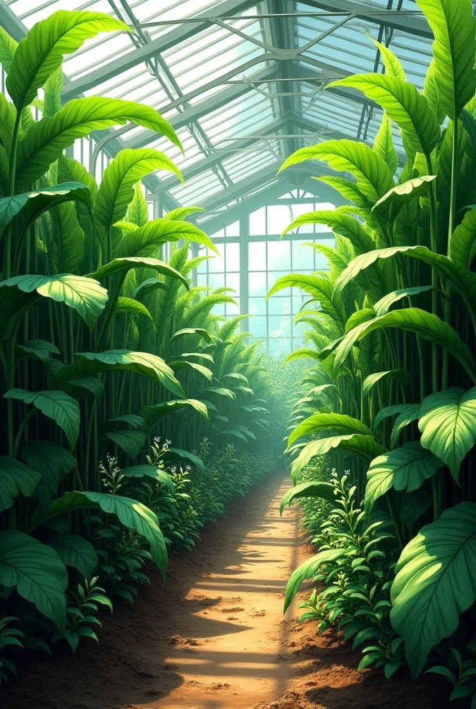 A greenhouse, with coca leaves