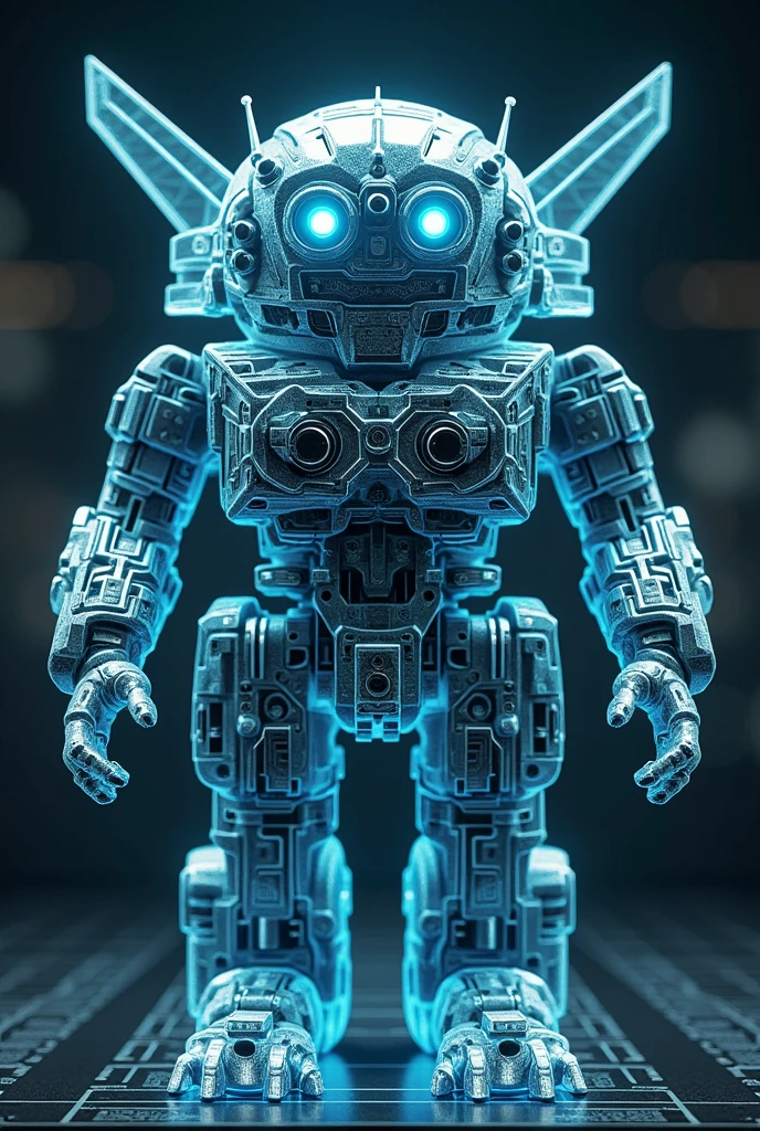 (masterpiece:1.2,exceptional quality,reflecting,Cinematic experience,photorealistic:2.0,Photos in RAW format:2.0,super detailed),8 K,wallpaper,,(Depicted in a hologram:2.0),(hard edge:2.0),(Drawing of a robot:2.0),(Draw the front view:2.0),(Jinrai:2.0),(Ginrai, Optimus Prime:2.0),(Double eye:2.0),(Avant-garde mechanical design:2.0),(Drawing detailed drawings:2.0),(Numerous notes on settings:2.0)