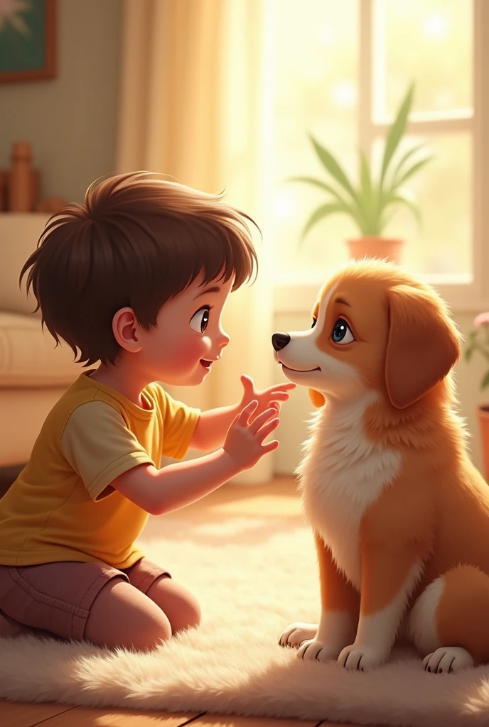 Dog and child