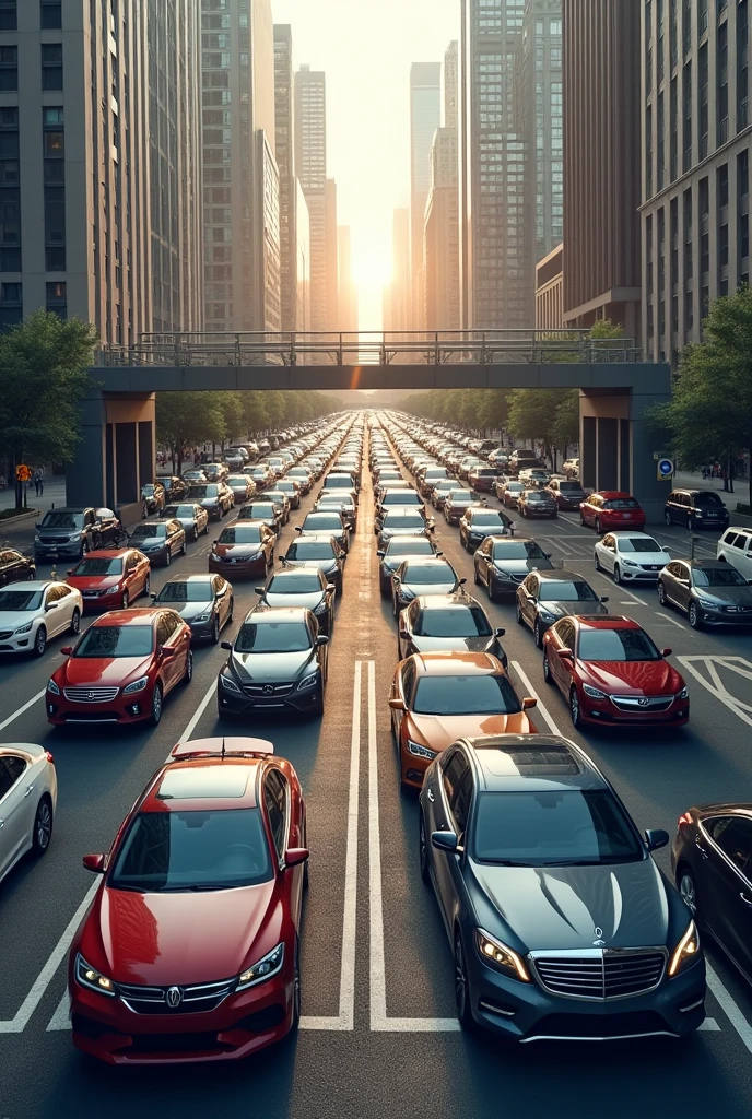 a parking lot entrance with cars