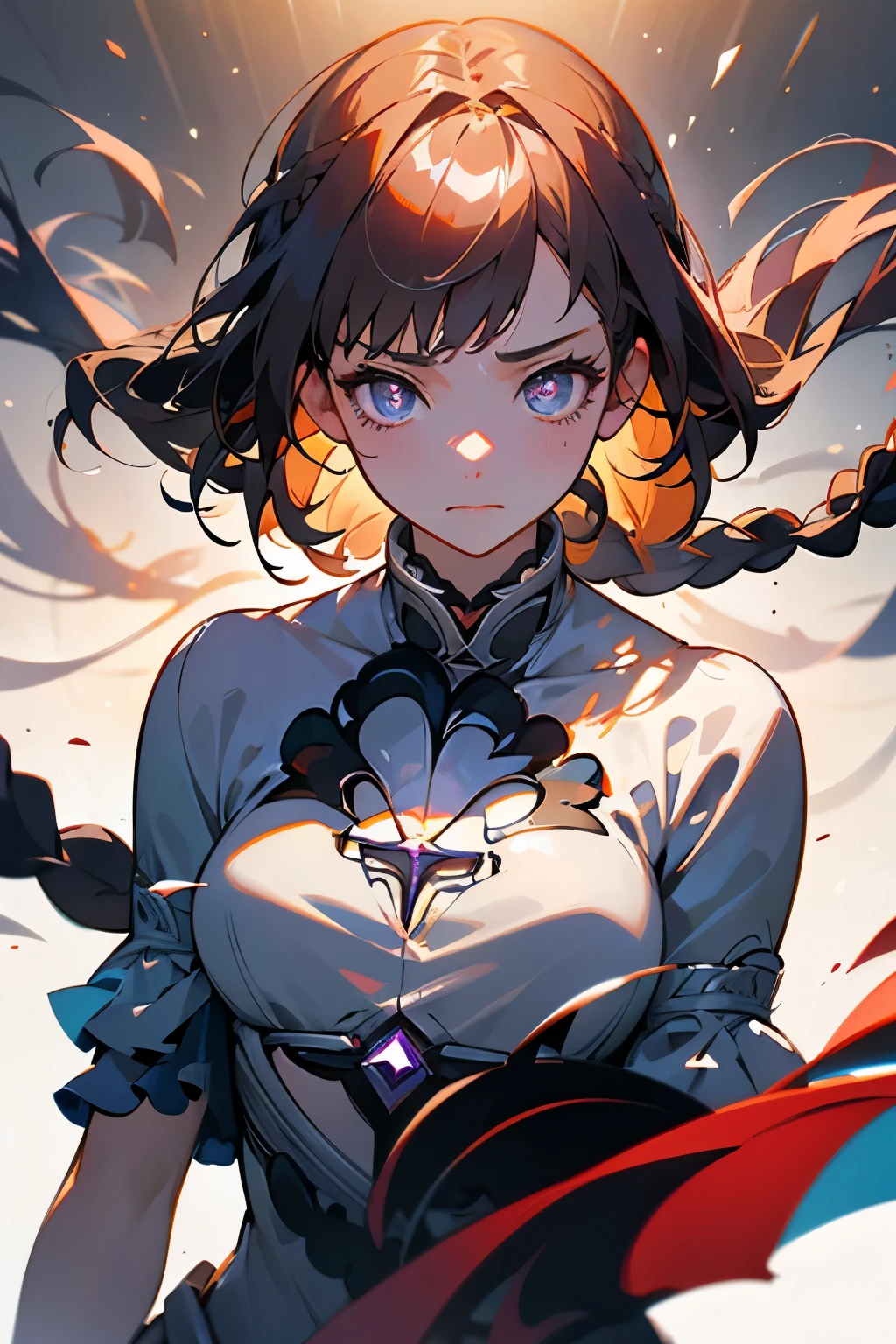 ((portrait, )), (full body), open clothes, ((wind)), ((upper body)), ((thick thighs)), ((close-up)), (portrait) (((masterpiece))), (highest quality), ((perfect face)), very deep eyes, (cinematic lighting), detailed eyes, best quality, sidelight, highres, (intricate details), detailed finger, (illustration:1. 1), highres, (beautiful face:1. 15), trending on artstation, superb, 8k wallpaper, extremely detailed, intricate, award-winning, hyper-detailed, photorealistic background, fate \(series\), Makima, braided hair