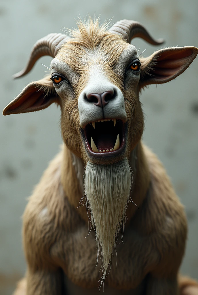 Create, a picture of an ugly old goat crying with the words “sorry, Enough