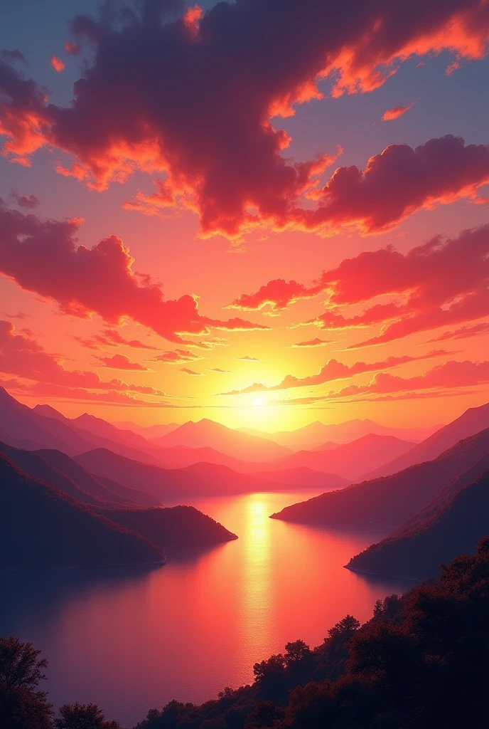 Generates an image of a sunset