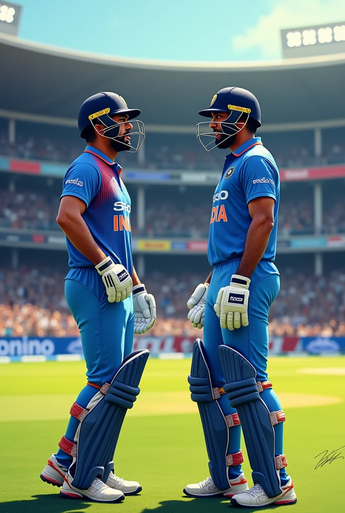MS dhoni with rohit sharma 
