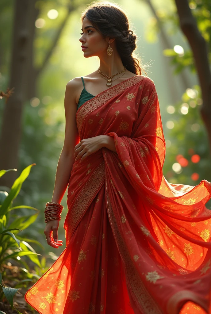 bangladeshi young girl age in 30 she is slim and sexy she wear in Bangladeshi traditional dree saree