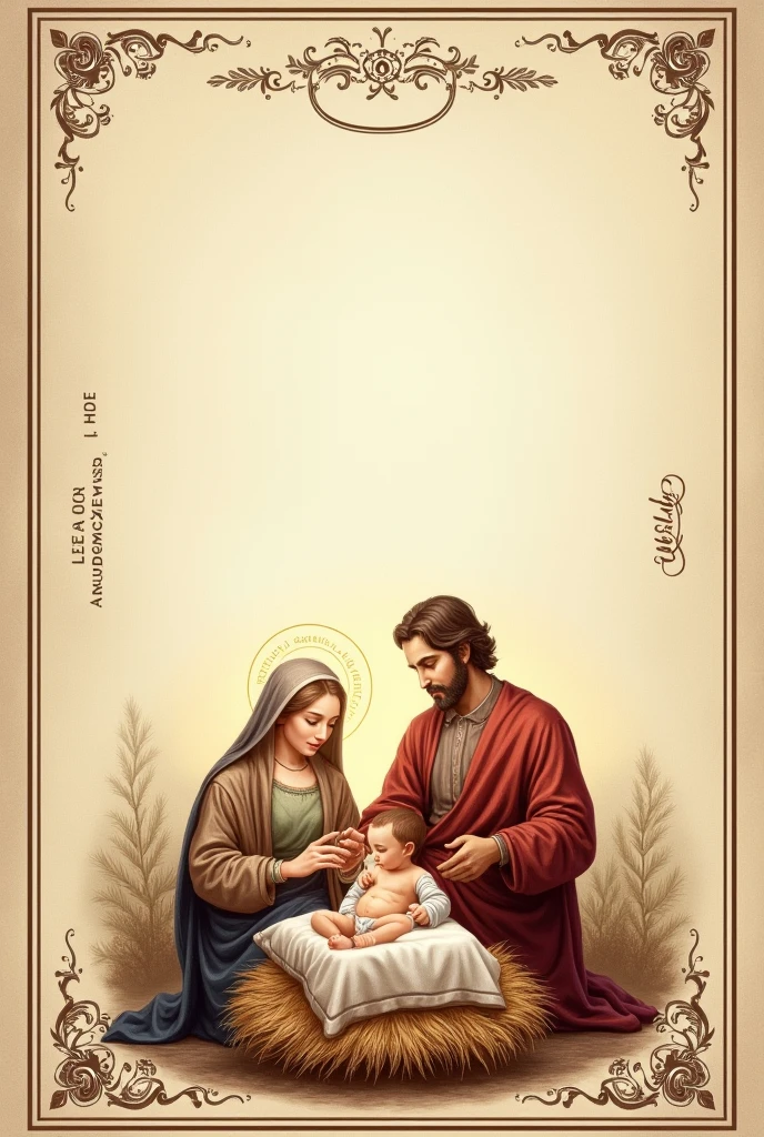 ticket sheet with the image of the holy family at the bottom