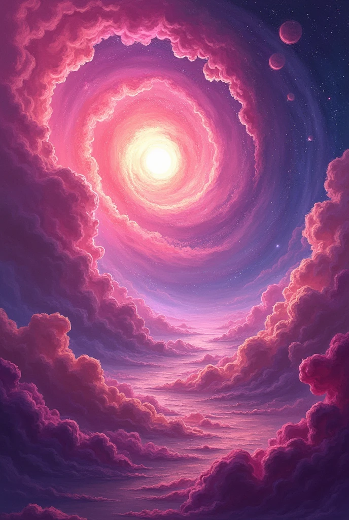 Magenta pink abstract galaxy stars background,