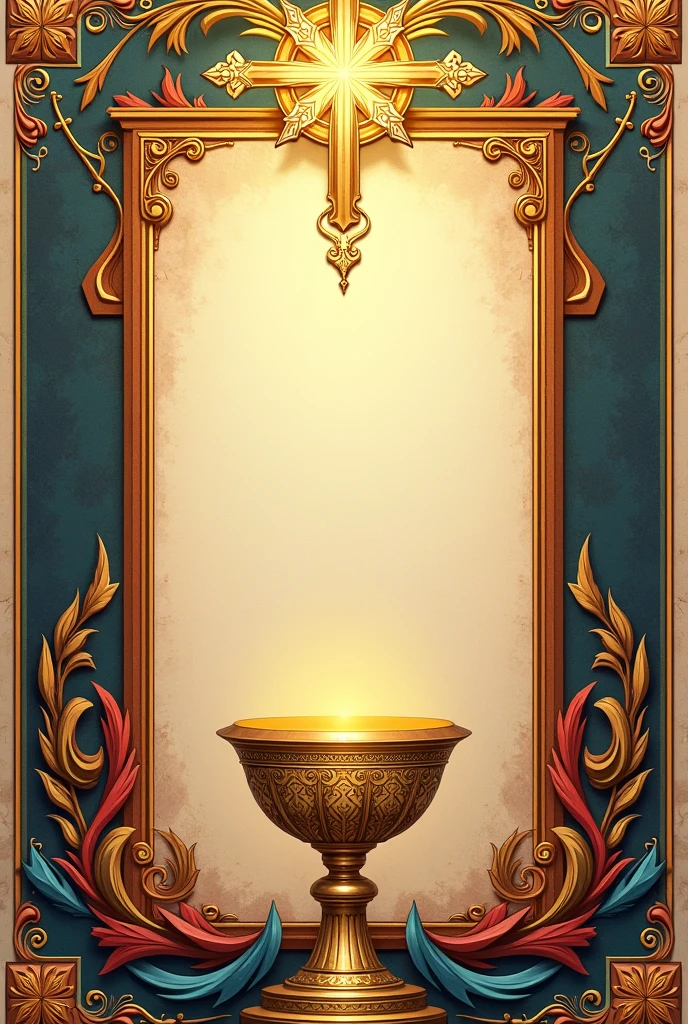 invitation, that has a space in the middle to place the program of the feast of the Blessed Sacrament, use the monstrance.