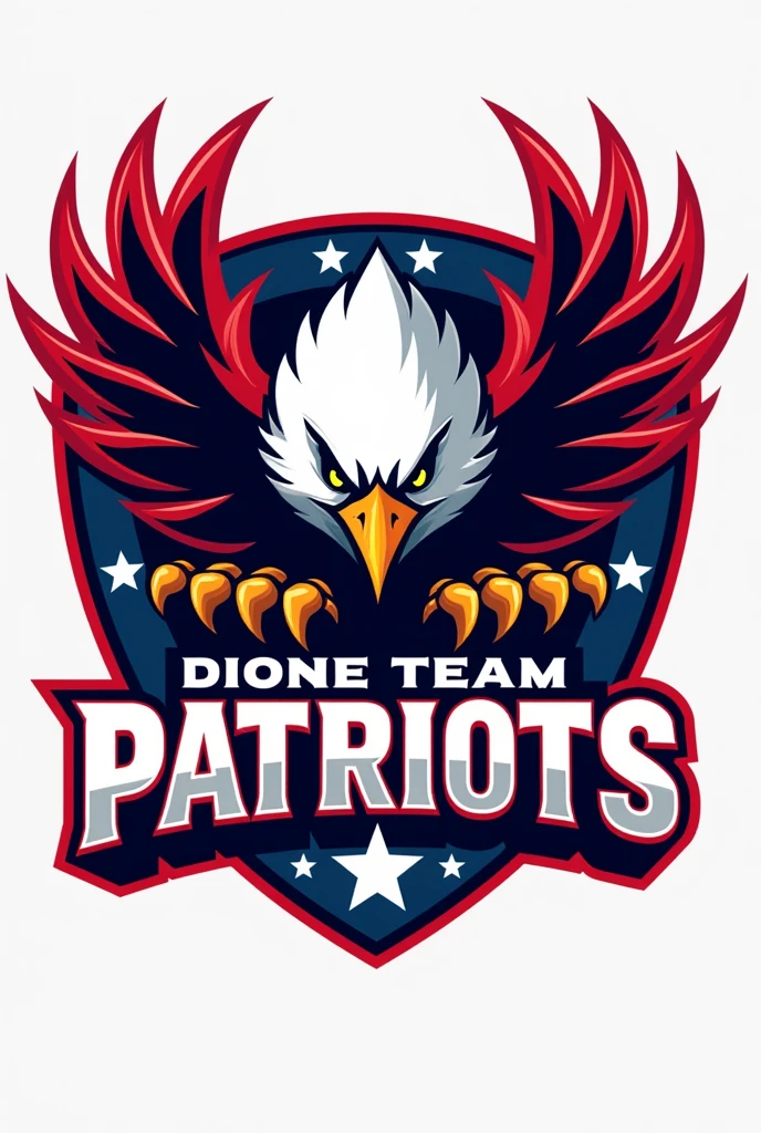 Create an American football logo with the name Dione tean patriots 
