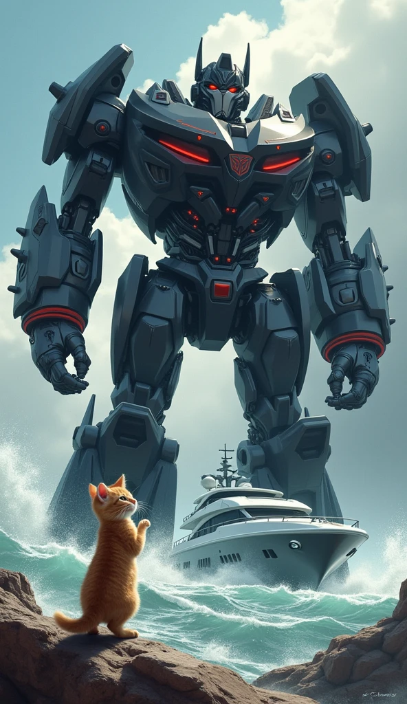 Kitten catches Megatron、Big head、Harsh seas、yacht、