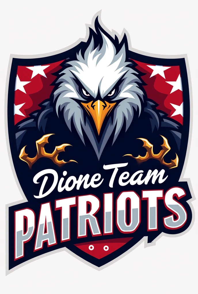 Create an American football logo with the name Dione tean patriots