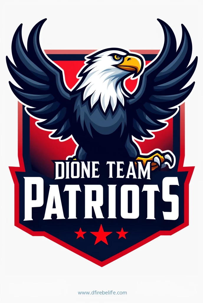 Create an American football logo with the name Dione tean patriots