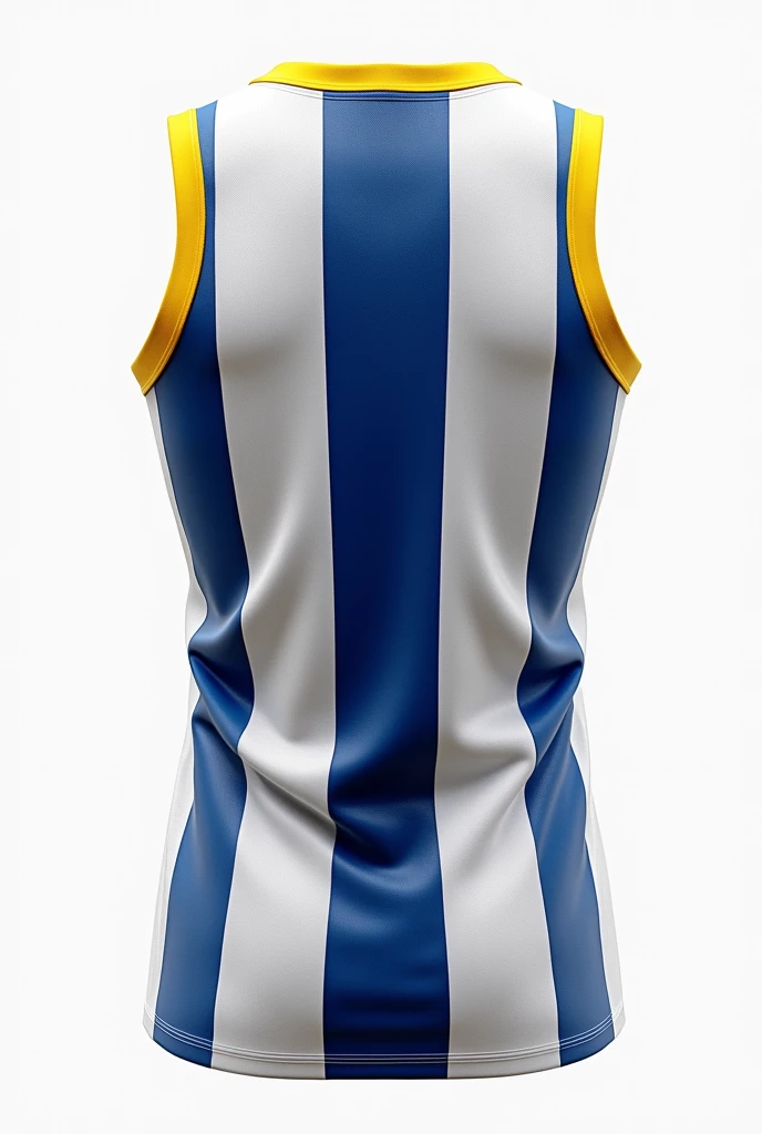 just a men&#39;s team tank top with white and blue stripes and yellow collars i want the back of the tank top

