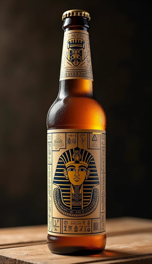 beer bottle with Egyptian image