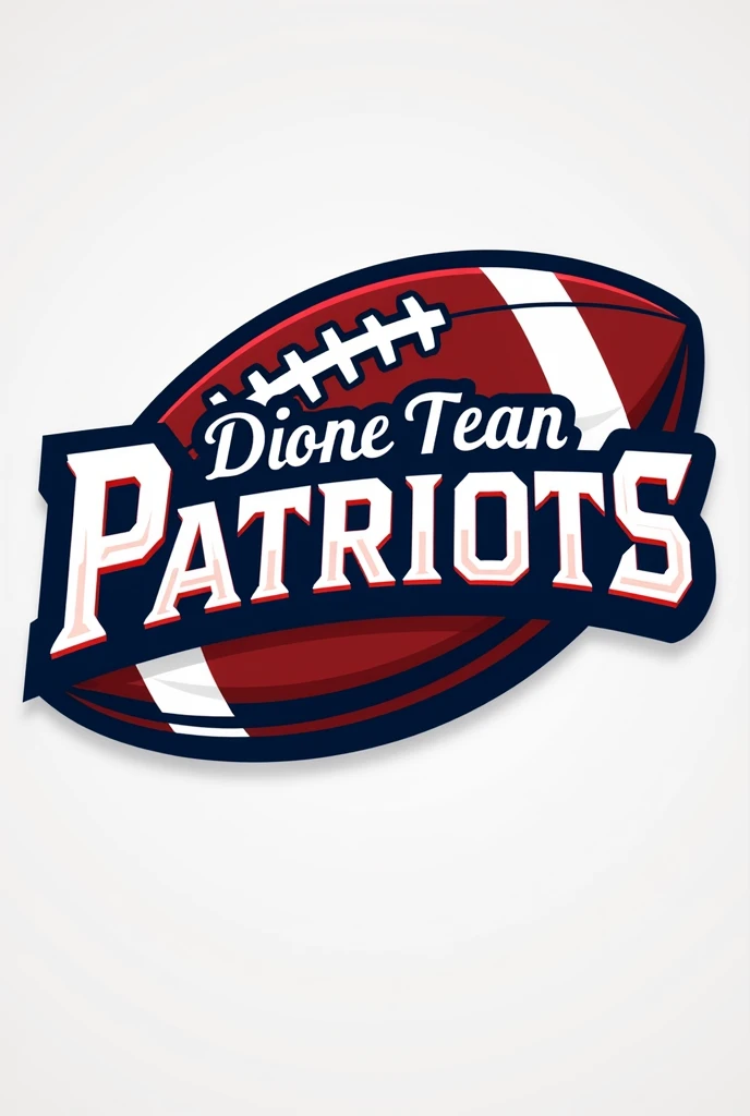 Create an American football logo with the name Dione tean patriots with the oval ball design 
