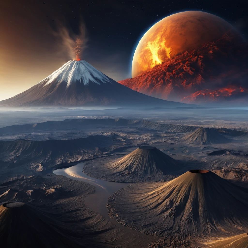 Let's imagine what the planet Venus would be like, with its volcanoes and dense atmosphere