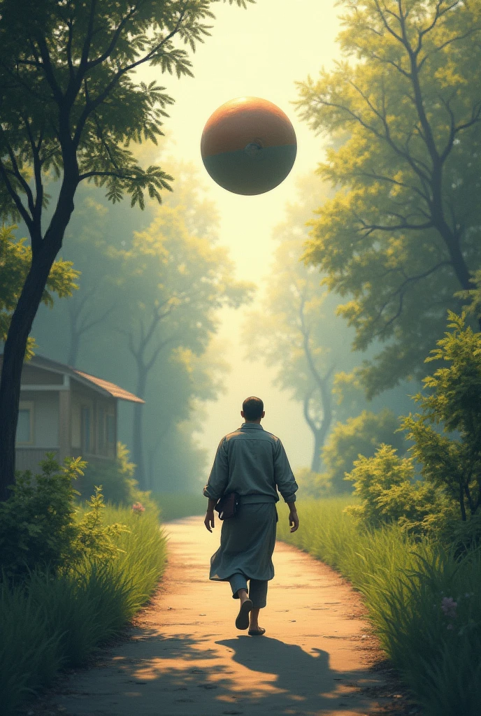 A man walks along a path that is slightly inclined and a ball that has a pocket,  falls and rolls about ten meters, Then the lord catches up with her, travel eight meters to the vectors 