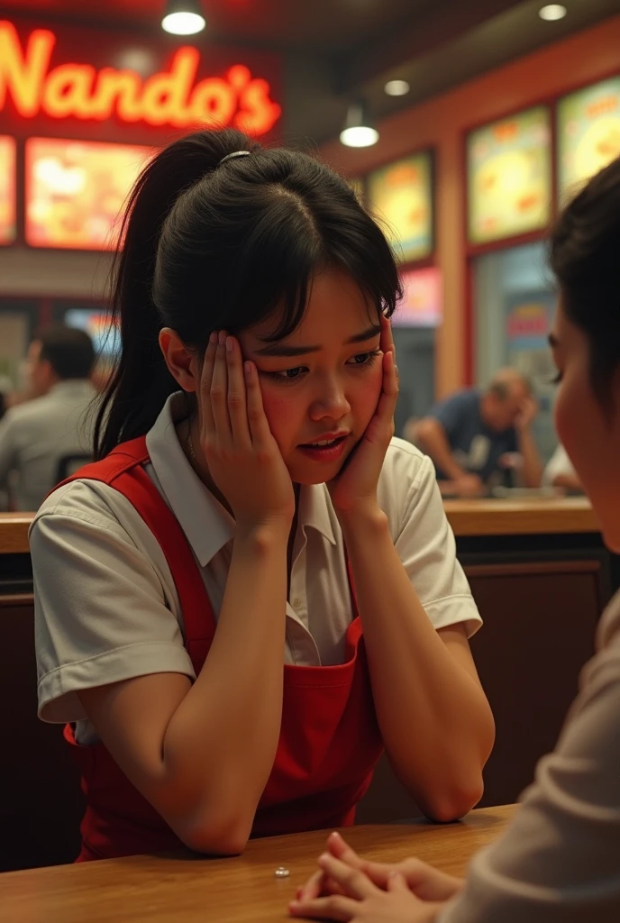 Nando's restaurant waitress crying