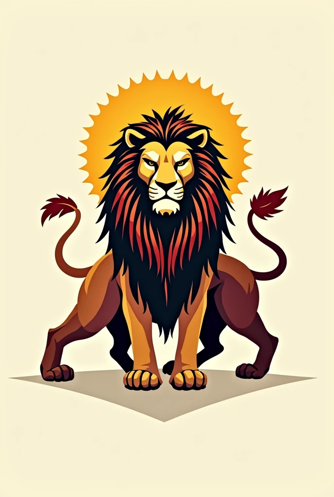 Desing a clothing brand logo for my clothing brand.
It should be inspired from lion & Sun. Exactly as the lion & Sun in flag of Moughal Empire.
It should look like to top logos of 2020s. Like puma, lacoste , addidas , nike . But it should have a lion & Sun arranged in a manner as depicted on flag of mugal Empire war flag.
Standing position or stance of lion should look like the lion from flag