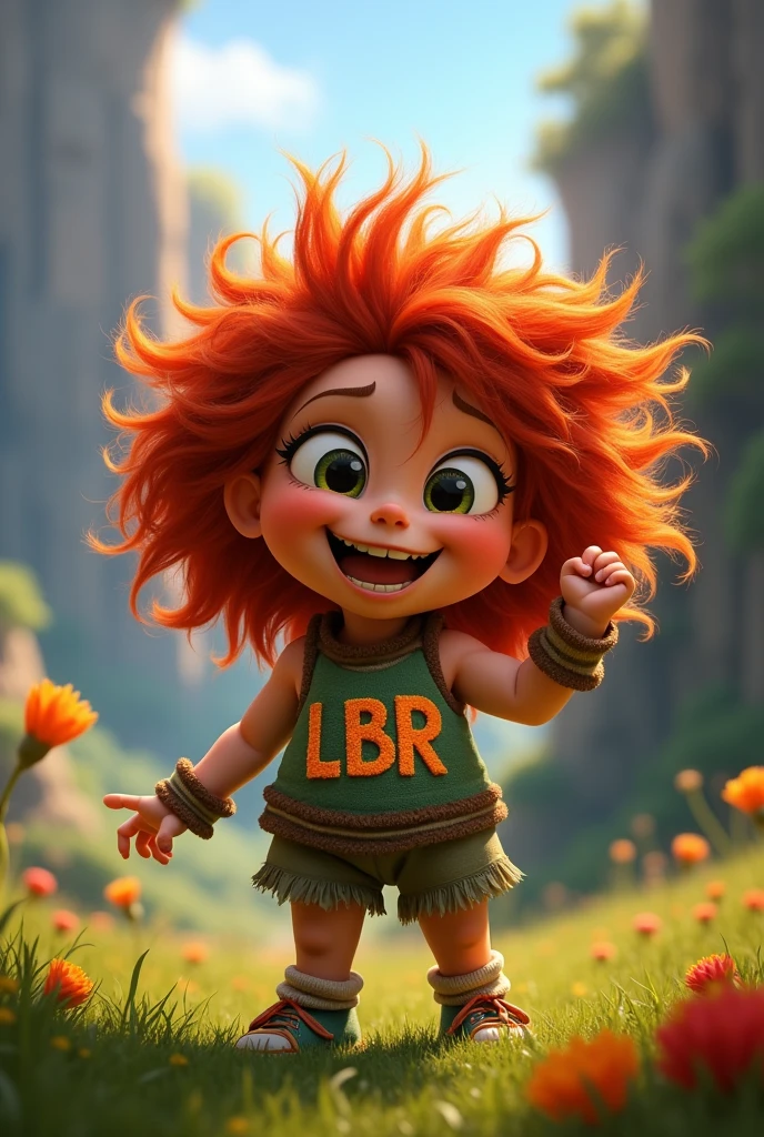 Eep from the movie the croods with the letters lbr on the clothes