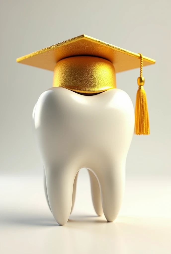 tooth with golden graduation hat