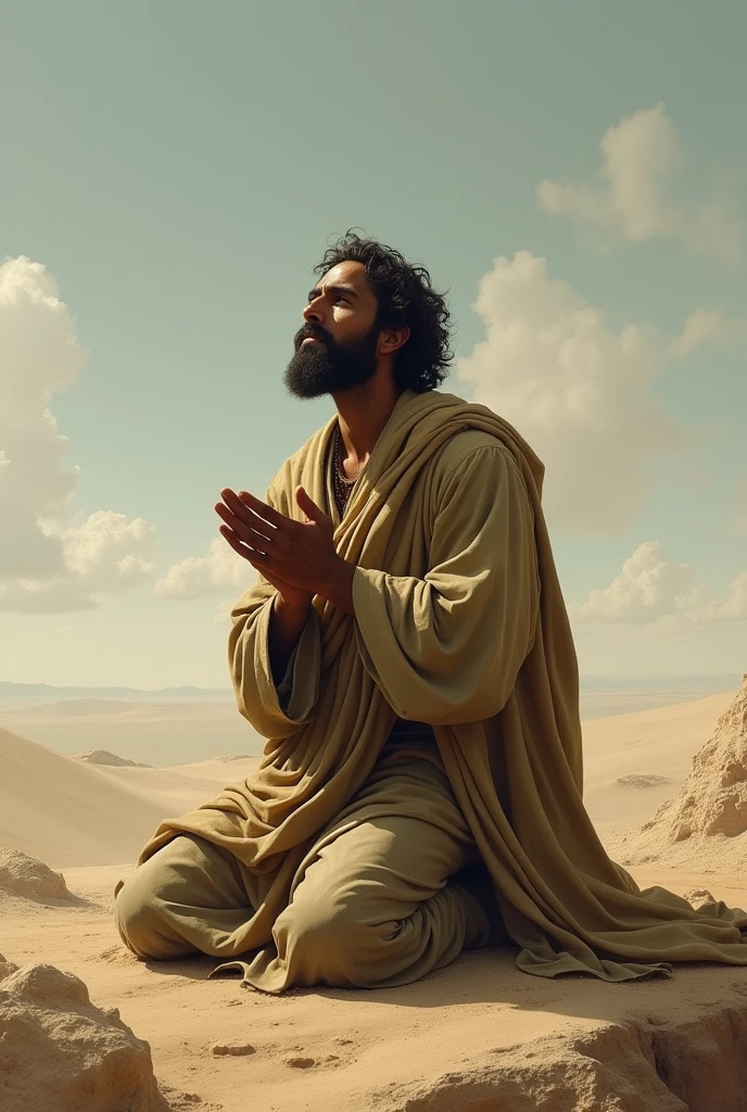 Image of job from the bible praying